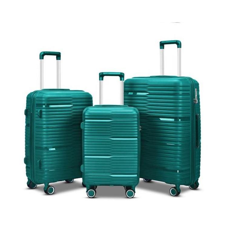 oytb-3692 OEM custom luggage factory trendy PP carry-on plastic luggage bag travel set travelling new shape suitcase