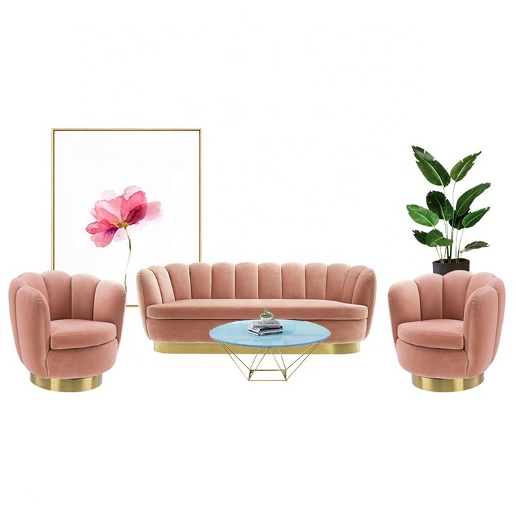 Accent Chair Soft Velvet Upholstery Flower Shape Leisure Chair Hot Sale Wholesale Price Luxury Home Furniture Living Room Chair