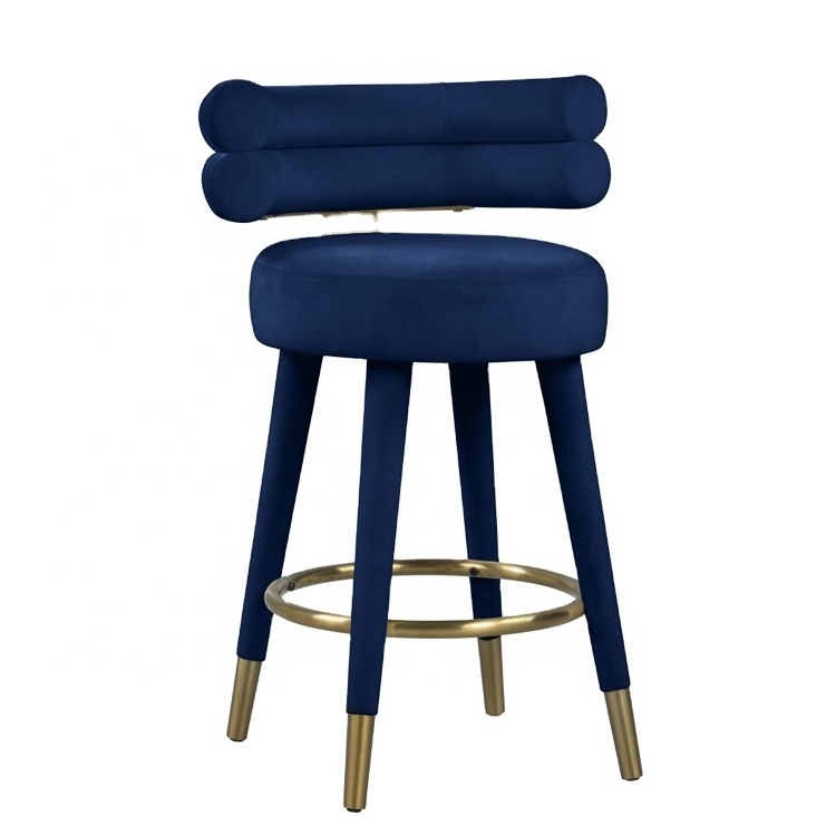 2024 OEM Whole Price Luxury Soft Velvet Counter Bar Stool.