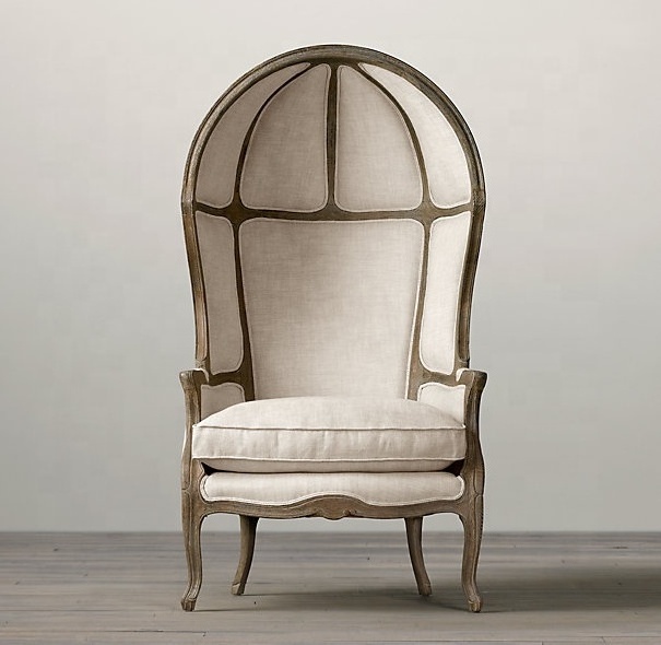 2024 Antique Upholstered chair Solid wood Patchwork Color Fashion Leisure Lounge Chair/Fiberglass Birdcage Chair