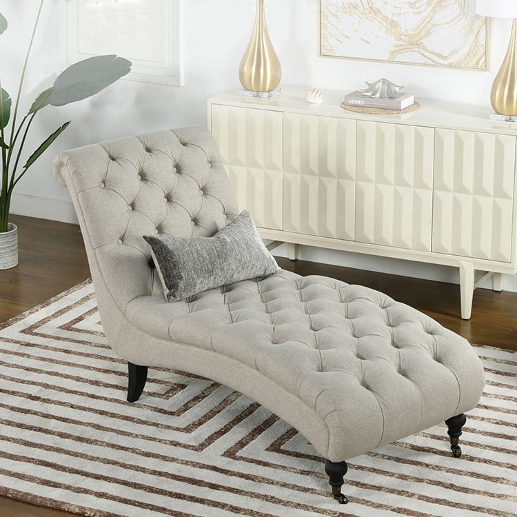 High Quality French Solid Wood Fabric Bedroom Chaise Lounge Chairs Supplier