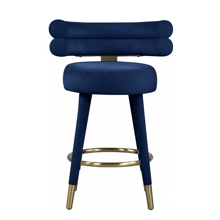 2024 OEM Whole Price Luxury Soft Velvet Counter Bar Stool.