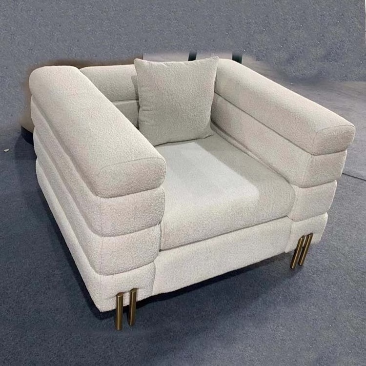 Factory direct custom living room high density white linen fabric combination sofa Small space combination sofa