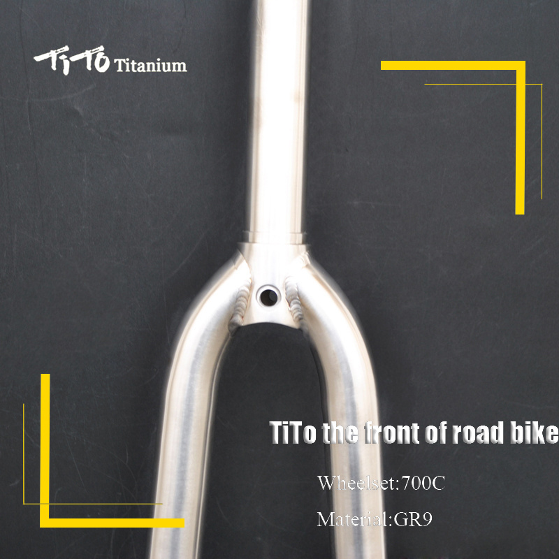 TITO Gr9 Titanium alloy road bike front fork 700C 3AL/2.5V Bicycle Fork Titanium road bike front fork