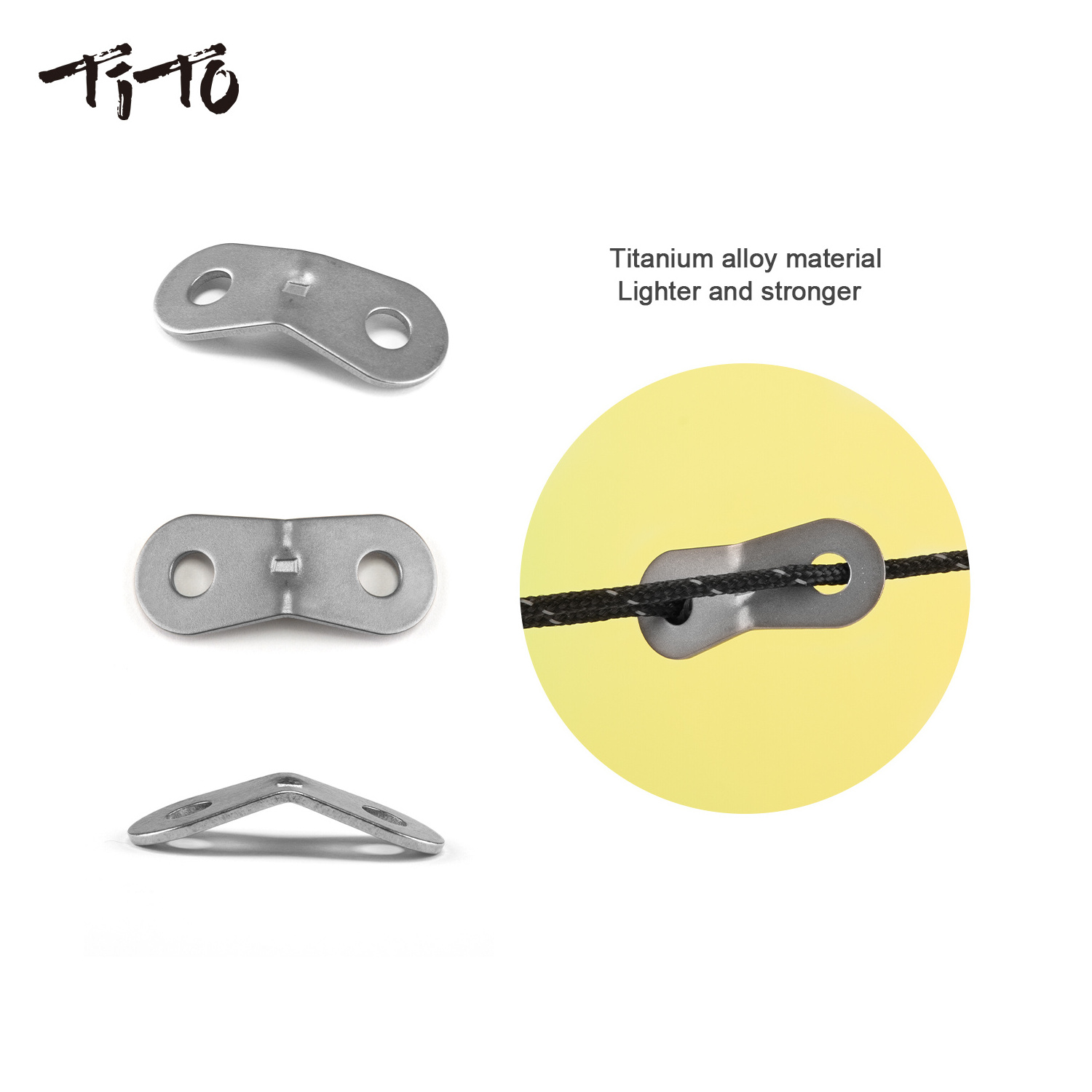 TiTo Adjustable Camping Tent Cord Rope Buckle Titanium alloy Tensioners Fastener Kit Outdoor Camping Tents Securing Accessories