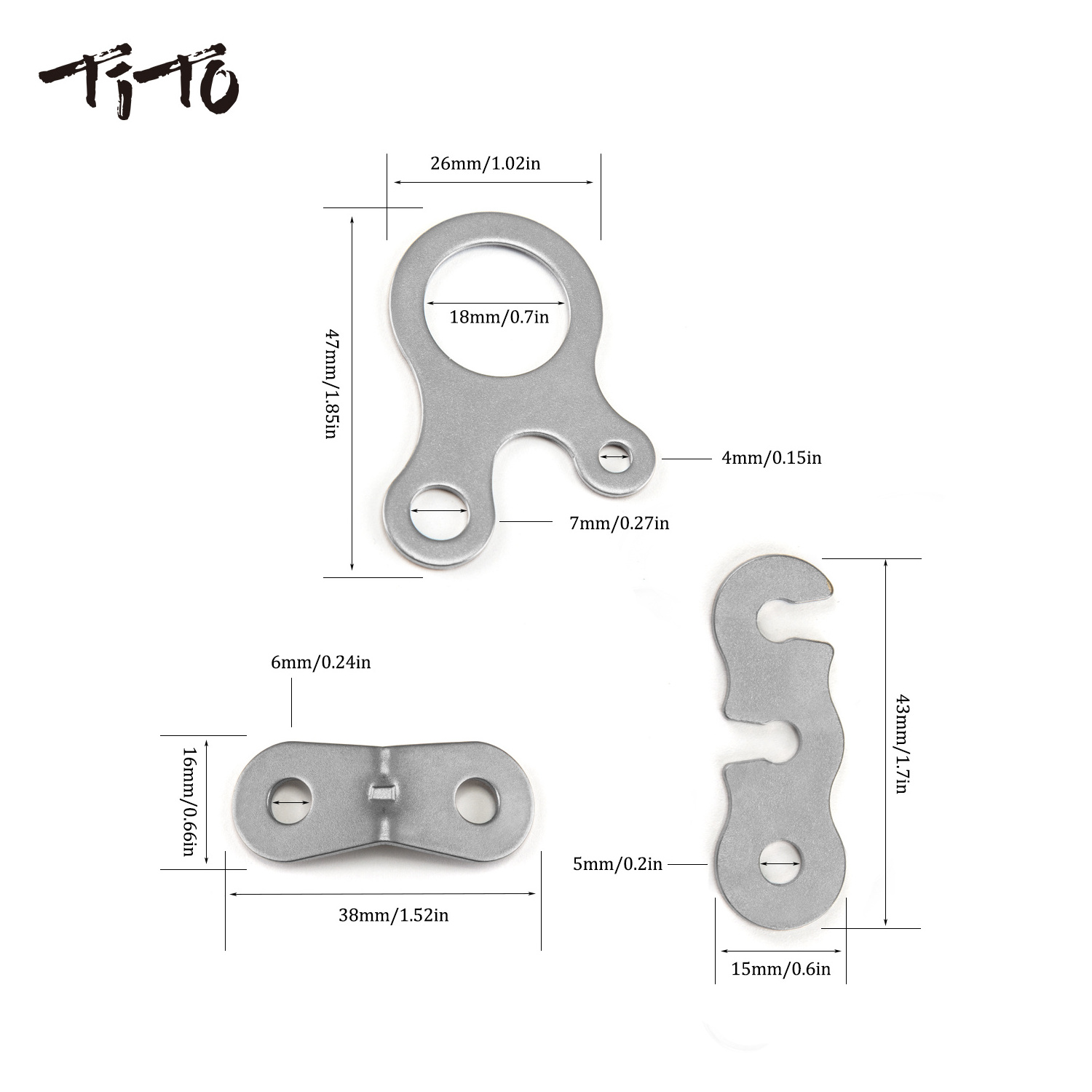 TiTo Adjustable Camping Tent Cord Rope Buckle Titanium alloy Tensioners Fastener Kit Outdoor Camping Tents Securing Accessories