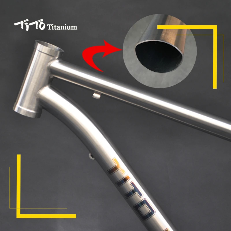 TITO manufacturer titanium alloy head tube 142-12 barrel shaft hidden disc brake mountain bike frame