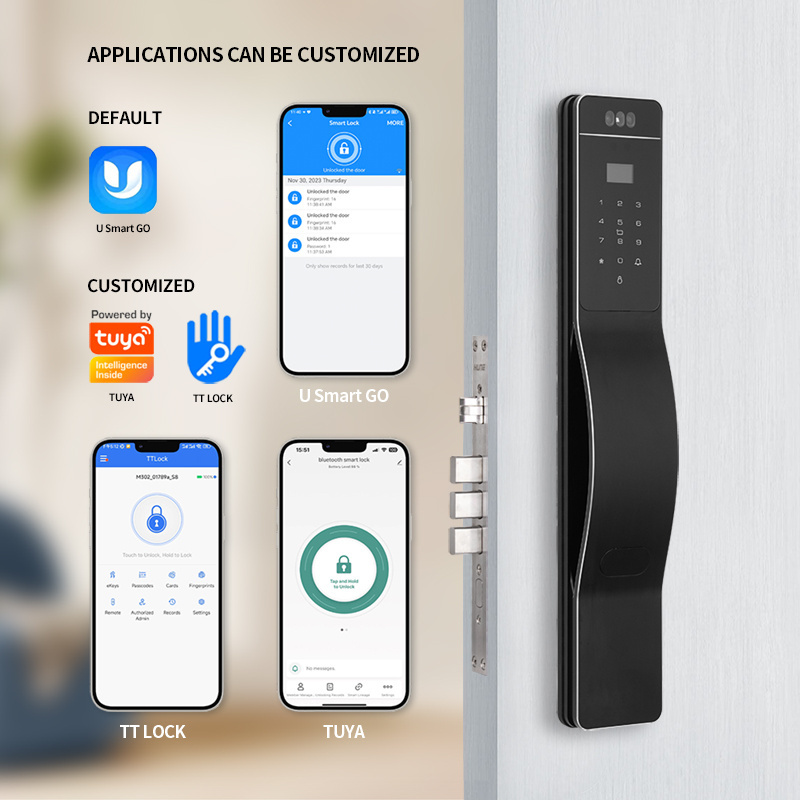 OYO Wifi Tuya APP Face Recognition Smart Door Lock Password Key App Card Cerraduras Inteligentes Smart Digital Keyless Smartlock