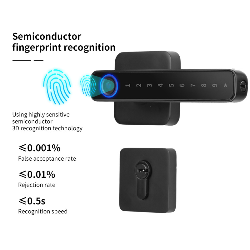 OYO Smart Security wifi tuya app control biometric ble Statlock Handle Bedroom Luxury Fingerprint smart door Lock