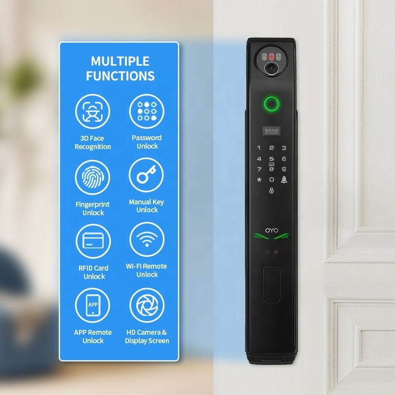 OYO Remote Control Door Security Tuya With Fingerprint keyless WIFI Camera Face Recognition Digital Electronic Smart Door Locks