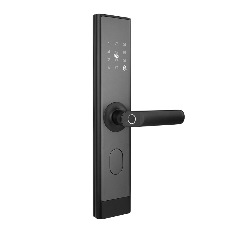 Housing Security Deadbolt Electronic Fingerprint Biometric Bedroom Lock Black Smart Door Lock For Home Wooden Doors