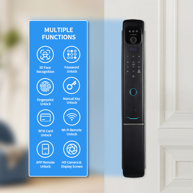 OYO Customize security With 3D Face Recognition Fingerprint Electronic Lock smart door Lock For Sliding Door