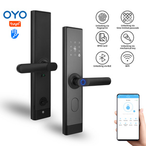 OYO Anti Theft Intelligent Automatic handle rfid card key electronic biometric Fingerprint deadbolt smart Door Lock