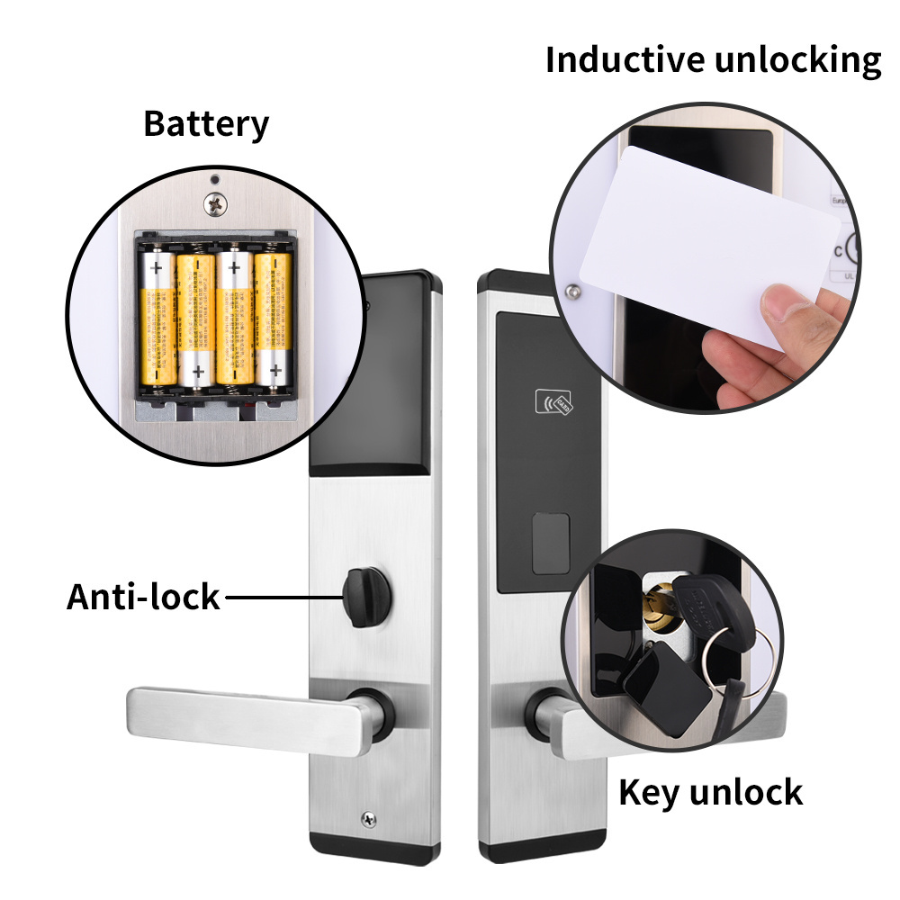 OYO Easy Installation Anti Theft Automatic Access Wireless  Magnetic Key Card Lock Panel And Handle rfid hotel lock