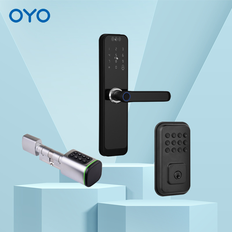 OYO Tuya WiFi App Qr Code Electronic Biometric Face Door Lock Fingerprint Smart Cabinet Cylinder Door Digital Lock For Home