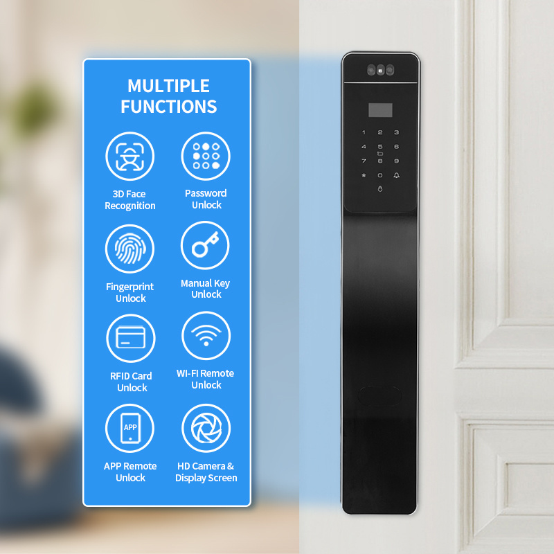 OYO Wifi Tuya APP Face Recognition Smart Door Lock Password Key App Card Cerraduras Inteligentes Smart Digital Keyless Smartlock