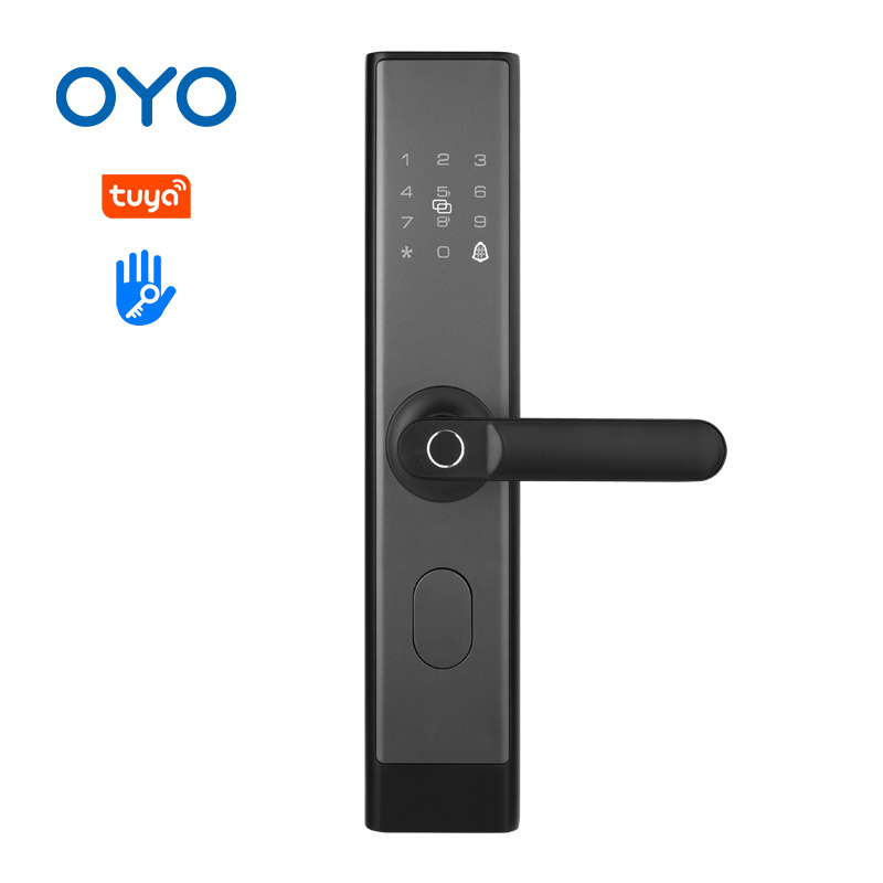 Anti Theft Automatic Electronic Lock Indoor Sliding Smart Fingerprint Glass Lock Keys For Home Security System