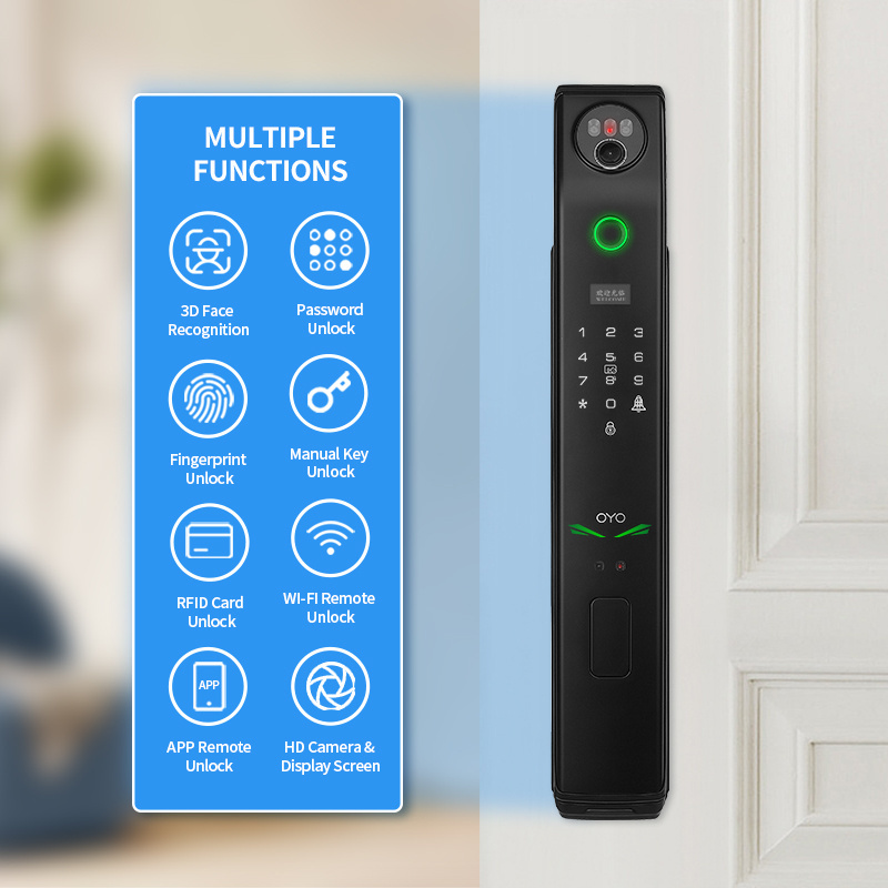 OYO Intelligent Digital Fingerprint electronic lock cylinder Tuya WiFi App Home Remote Unlock with Video Smart door Lock