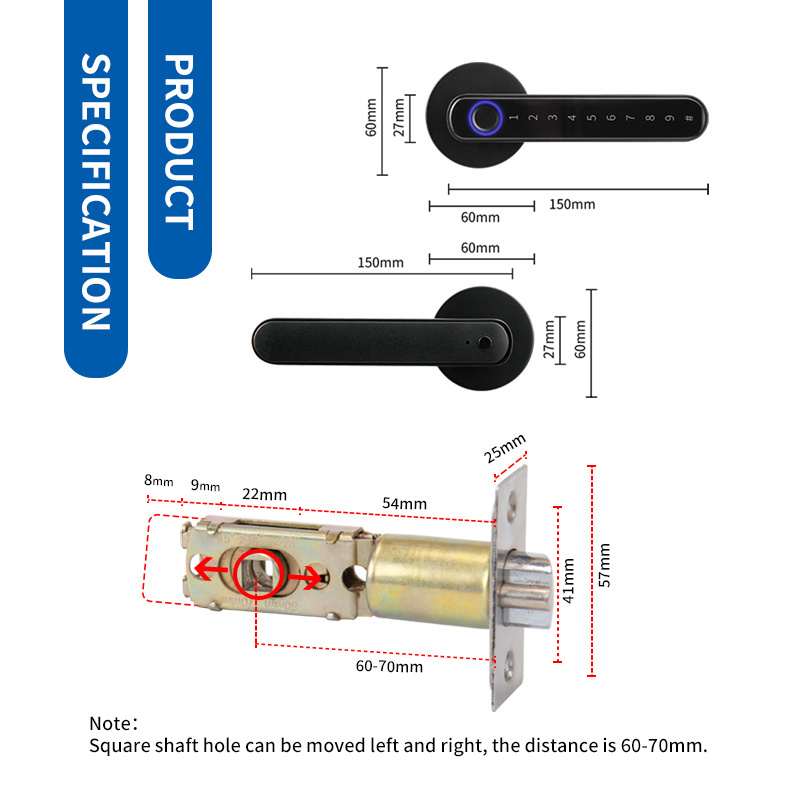 OYO Biometric Fingerprint Door Lock TUYA BLE Wireless Smart Digital Fingerprint Home Door Lock For Slide Door