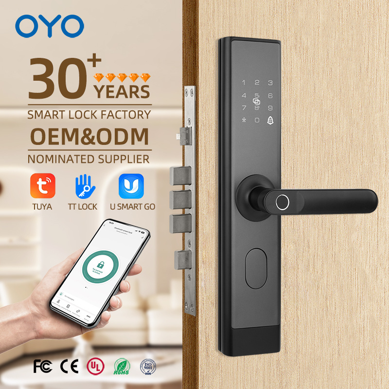 OYO Digital Keypad Code Locks Screen Password Recognition Outdoor Keyless Biometric Fingerprint Door Handle Code Lock