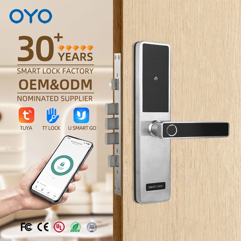 OYO Combination Fingerprint Lock Double Door Steel Electronic Lock Keypad Deadbolt Smart Lock Lot For Wood Door