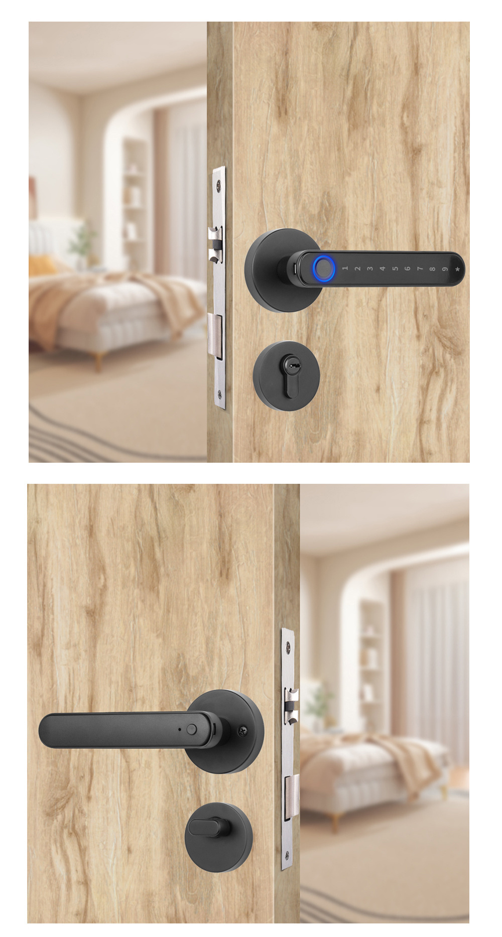 OYO hotel lock latch and bolt Electronic Rf Key Card Handle Door Lock  Smart Rfid Hotel Lock With Management Software System