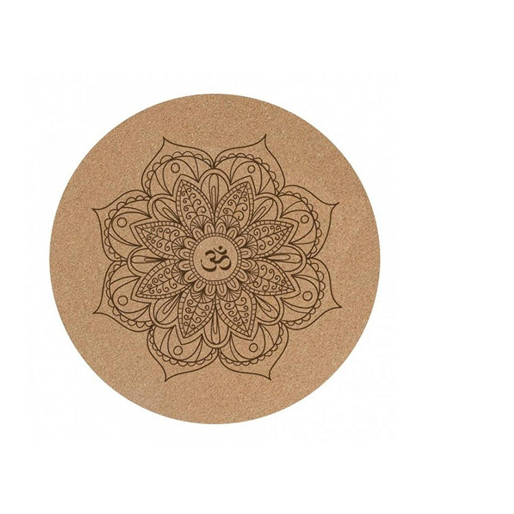 U-HOME Wholesale High Quality Natural Cork Meditation Pilates Mat Round Yoga Mat