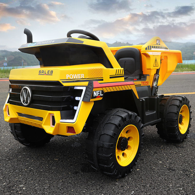 Large children's Electric Vehicle Engineering Dump Truck With Seat And Remote Control Four-Wheel Drive Double Electric Vehicle