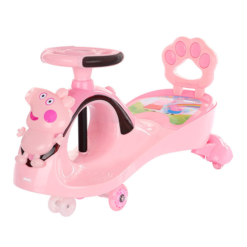 China supply toddler twist car 1-3 year old baby toy with music mute universal wheel baby swing car