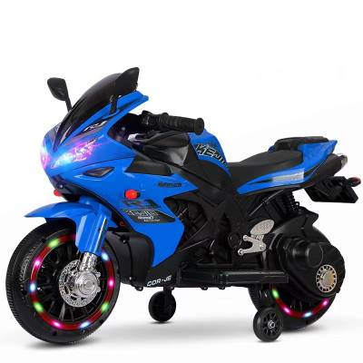 Wholesale Dual-Drive Electric Motorcycle for Kids Manually Turned Handle with Cool Lights Ride-On Cars Toy Motorcycles