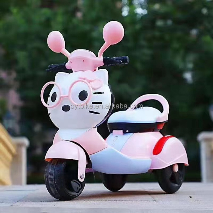 Cheap Price Cat Image Girls Lovely Kid Battery Operated Motorcycle Kids Ride on Plastic Motorbike