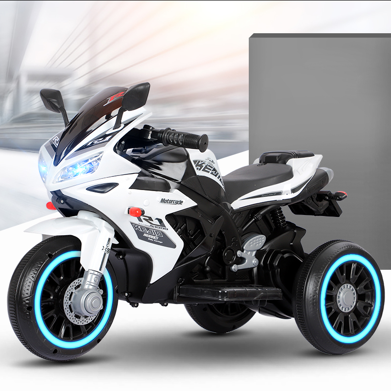 Wholesale Dual-Drive Electric Motorcycle for Kids Manually Turned Handle with Cool Lights Ride-On Cars Toy Motorcycles