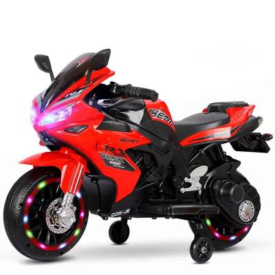 Wholesale Dual-Drive Electric Motorcycle for Kids Manually Turned Handle with Cool Lights Ride-On Cars Toy Motorcycles