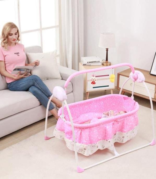 Hot Baby Infant Rocker Electric Cradle Chair Baby Swing Appease Recliner Bed Kids' Cribs Plastic Modern Bedroom Furniture Crib