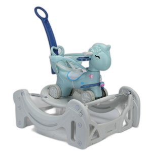 5-in-1 Baby Ride on Rocking Horse Rocker with Wheels Toy Animal Rocking Car