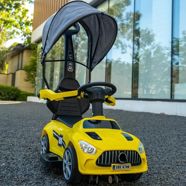 OYT Kids Push Car Plastic Ride On Baby Toy Car with light and music Foot to Floor Baby Swing Car wih Handle