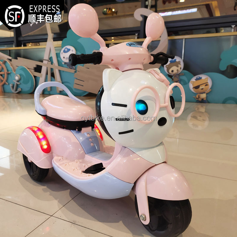 Cheap Price Cat Image Girls Lovely Kid Battery Operated Motorcycle Kids Ride on Plastic Motorbike