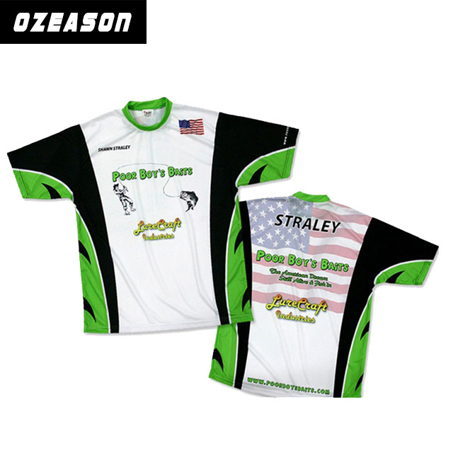 Wholesale quick dry lightweight breathable fishing shirt sublimated printed blank fishing jerseys