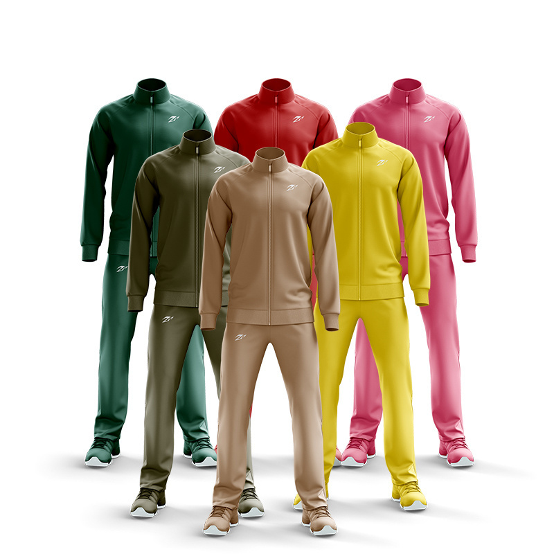 100% polyester sublimated logo blank men tracksuits cheap jogging suits wholesale