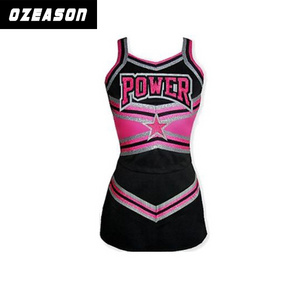 Sublimation Customized Pink Long Sleeve Youth Cheerleading Uniforms