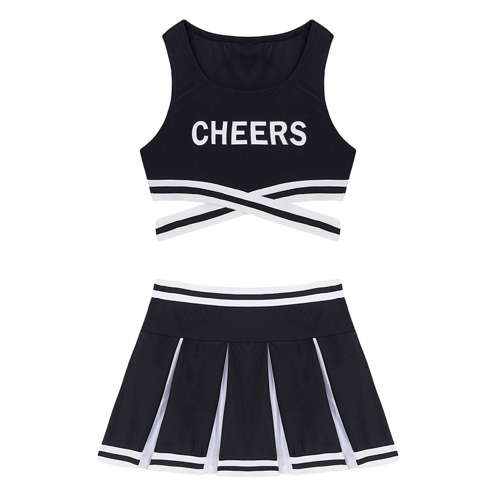 Low price wholesale adults/kids blank cheerleading uniforms custom yellow cheer dance uniforms