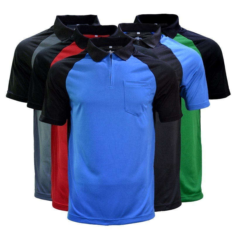 100% Polyester darts jersey short sleeve zip dartsshirt high quality darts polo shirt custom logo darts shirt