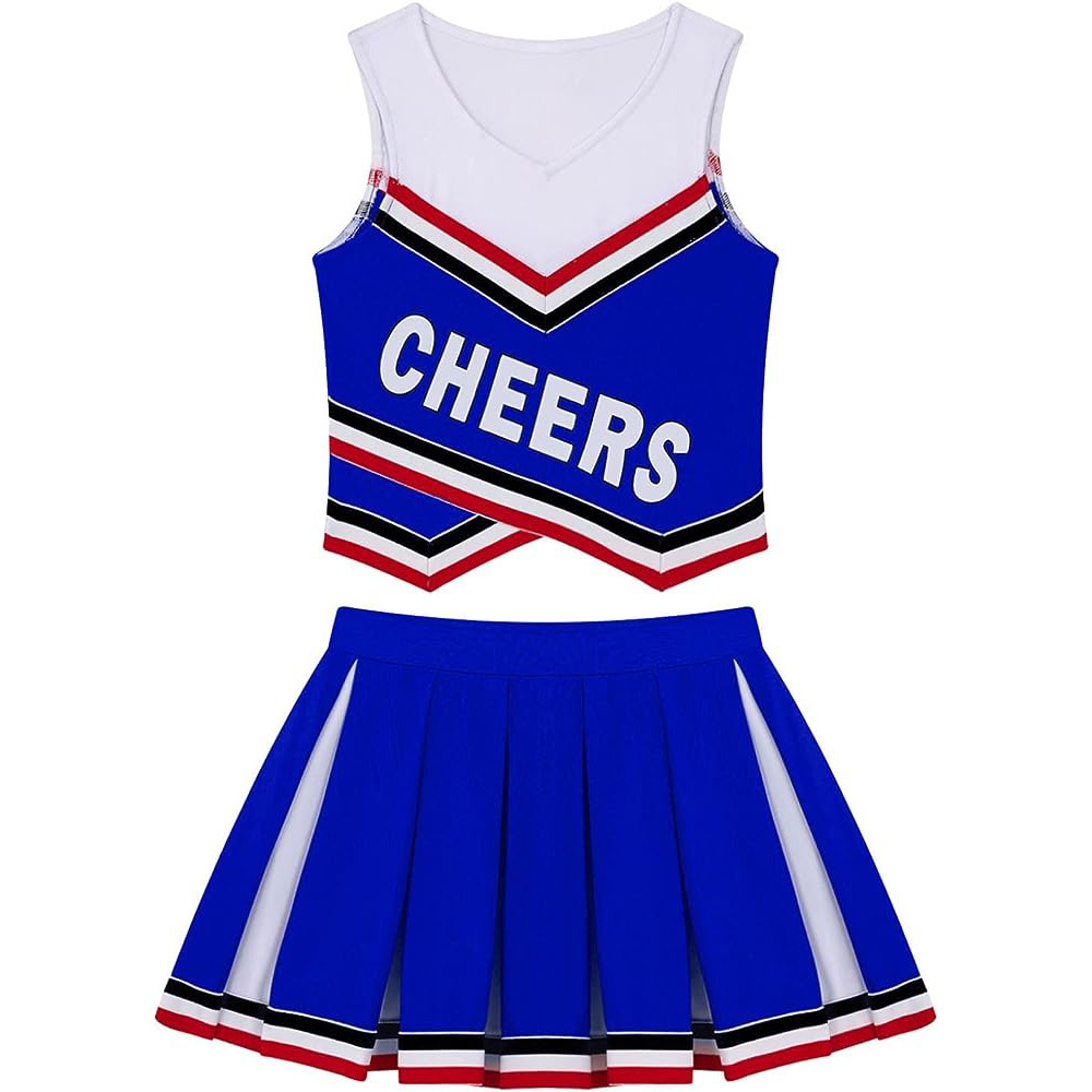 Low price wholesale adults/kids blank cheerleading uniforms custom yellow cheer dance uniforms