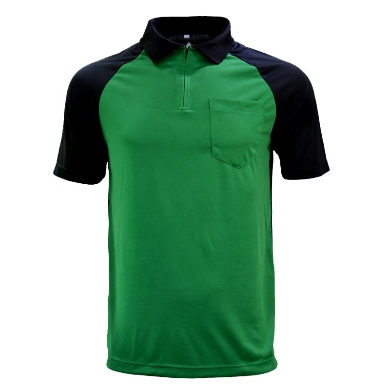 100% Polyester darts jersey short sleeve zip dartsshirt high quality darts polo shirt custom logo darts shirt