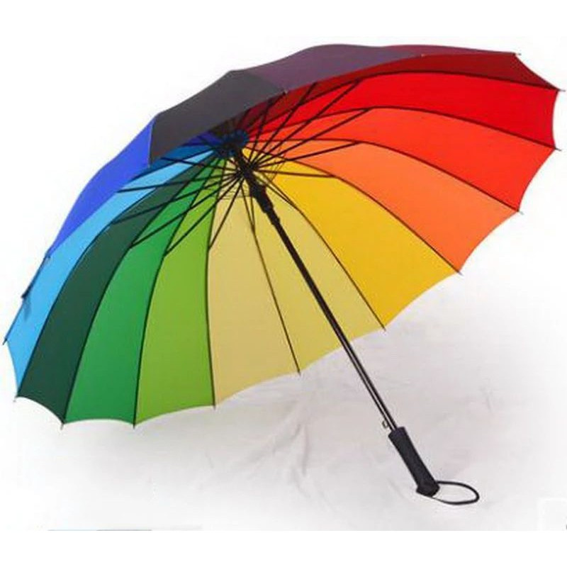 promotional Payung Pelangi chinese advanced umbrella with logo cheap16k Rainbow anti uv large straight golf Umbrella