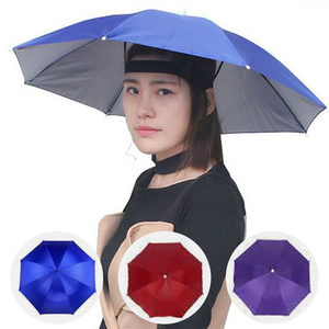 high quality custom umbrella logo promotional business gifts Mini Tour Hiking UV protection head umbrella hat