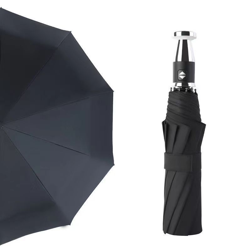 new design custom logo metal rolls royce handle folding windproof umbrella UV resistant fashionable car automatic umbrella