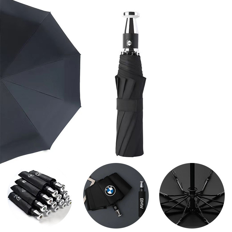 new design custom logo metal rolls royce handle folding windproof umbrella UV resistant fashionable car automatic umbrella