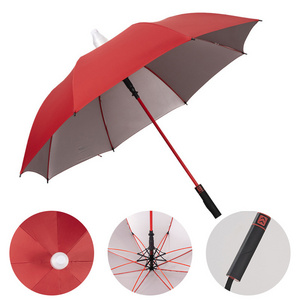 supplier long handle umbrella custom touch silver tape with waterproof cover plastic advertising Automatic golf umbrella