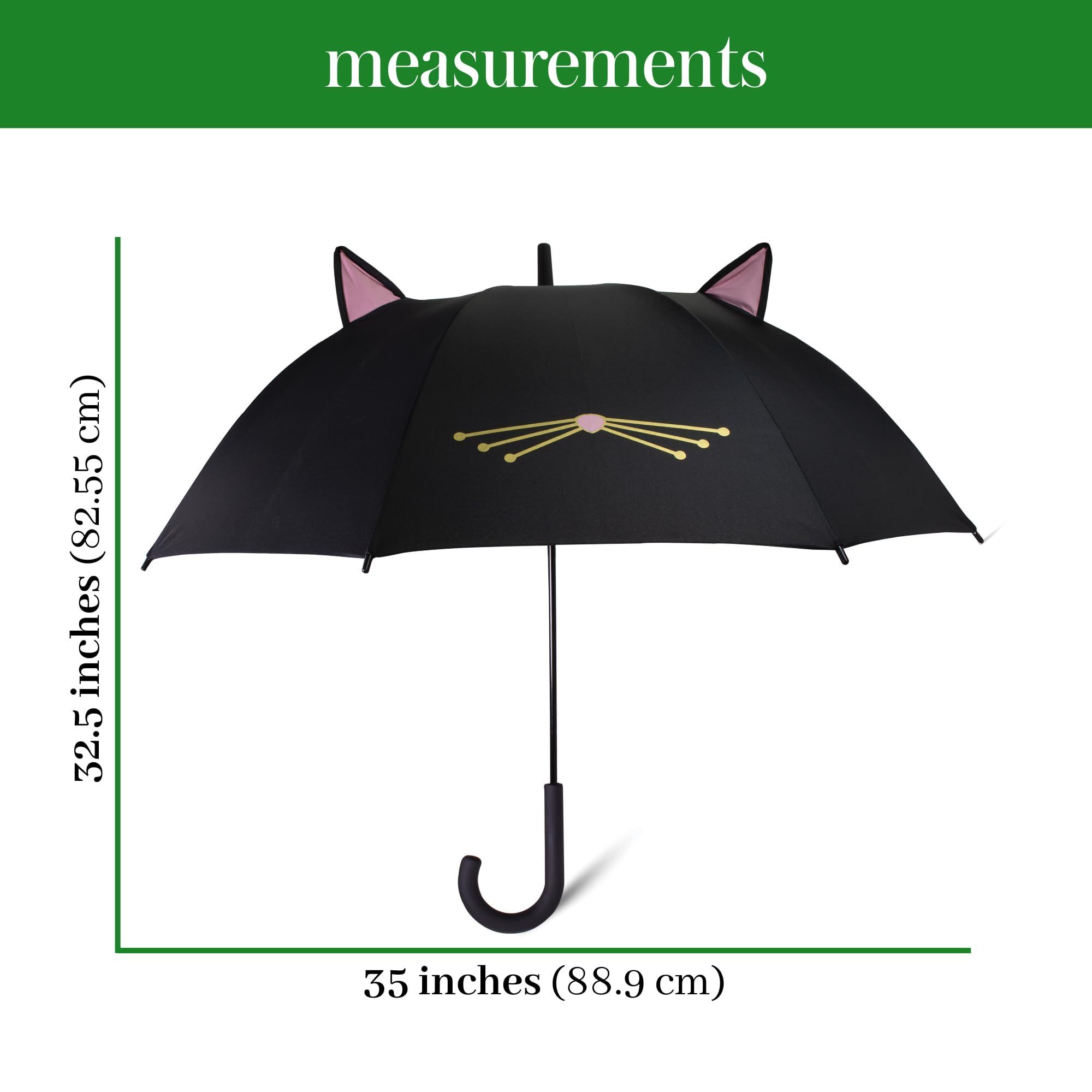 Cute Rain Sun Students Umbrella J shape Straight Printing Animal Cartoon cat black Umbrella Personalized Kids Umbrella